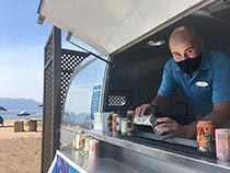 Tahoe Beach Club Airstream food trailer at beach
