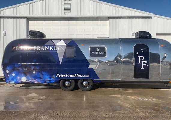 Peter Franklin Jewelers mobile store vinyl wrapped blue