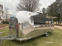 Airstream bar trailer serving window
