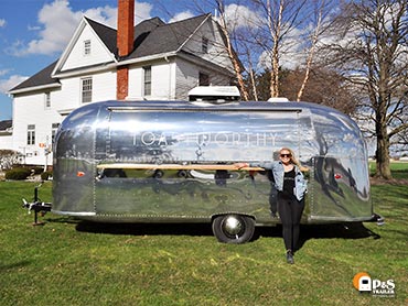 Toastworthy owner with her 2nd Airstream bar trailer