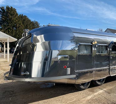 1936 Airstream Clipper after polishing at P and S Trailer