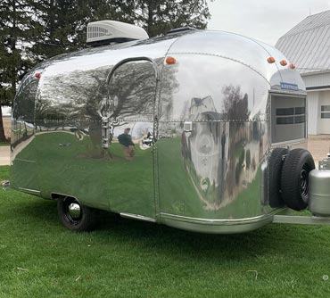 Polished Airstream trailer