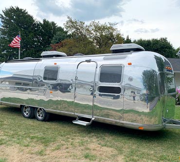 Polished Airstream trailer