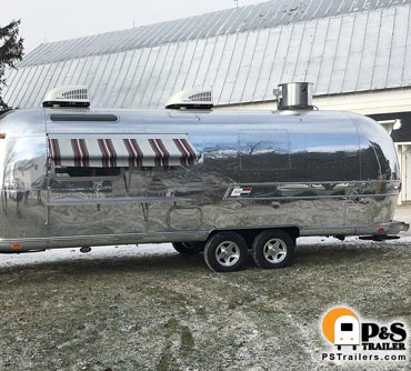 Polished Airstream food trailer