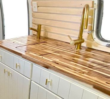 The Fab Tap Airstream bar trailer sinks