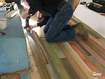 Miranda Lambert's Airstream Wendell install flooring