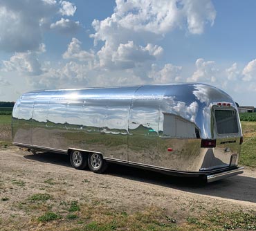 Airstream stage trailer polished